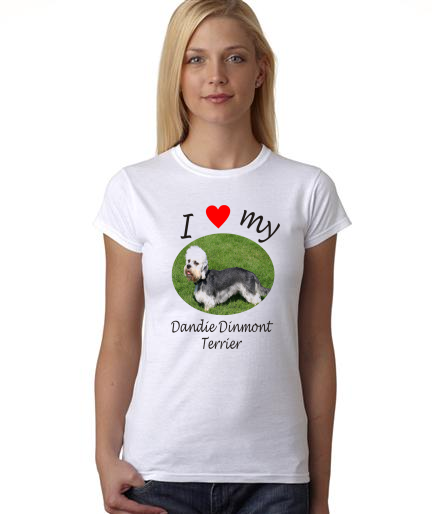 Dogs - I Heart My Dandie Dinmont Terrier on Womans Shirt